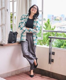 WEGO 【2025年秋冬新作/SMLサイズ展開/ユニセックス着用ITEM】オンブレチェックネルシャツ（LS）