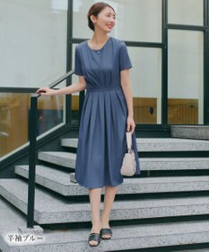 Tiaclasse 【おのののかさん着用】半袖&長袖選べる袖丈・タックフレアワンピース