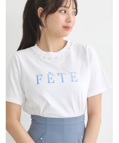 earth music&ecology 襟パール刺繍ロゴＴシャツ