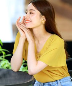 Tiaclasse 【洗える】シフォンフレアスリーブブラウス