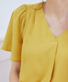 Tiaclasse 【洗える】シフォンフレアスリーブブラウス