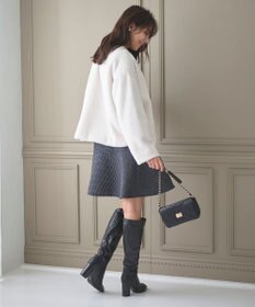 Feroux ノーカラーファー ジャケット