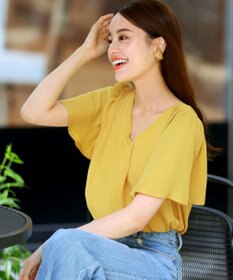 Tiaclasse 【洗える】シフォンフレアスリーブブラウス