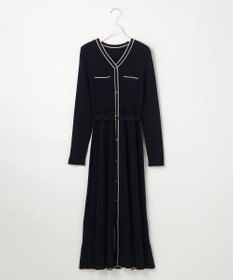 ANY SIS L バイカラーデザインニット ワンピース