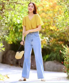 Tiaclasse 【洗える】シフォンフレアスリーブブラウス