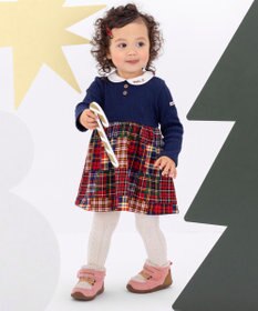 MIKI HOUSE HOT BISCUITS 【80-120cm】 襟付き チェック柄ワンピース