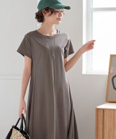 Tiaclasse 【接触冷感・洗える】イージーカットソーロングワンピース