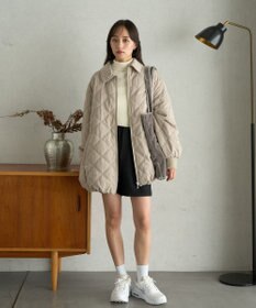 earth music&ecology ダブルステッチキルティングコート