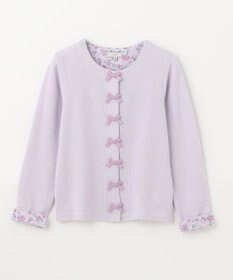 ANY KIDS スナップボタン リボン カーディガン