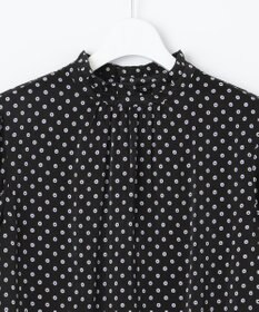 J.PRESS LADIES S 【洗える】ピーチサテン 幾何プリント ブラウス