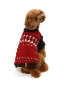 PET PARADISE ペットパラダイス ニット ノルディク柄  《レッド》 小型犬