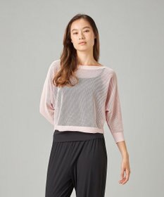 Chacott 【ノーソーイングニット】7分袖メッシュニットTシャツ