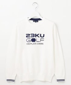 23区GOLF 【WOMEN】【ウォッシャブル】ロゴインターシャ ポリエステルニット