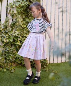 ANY KIDS フラワー ブーケ プリント スカパン