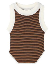 Green Parks デザインヘム配色ニットタンクトップ