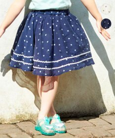 ANY KIDS ネコ×ドット スカート