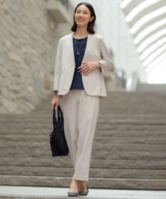 J.PRESS LADIES 【セットアップ対応】ファンマートロストレッチ ノーカラー ジャケット