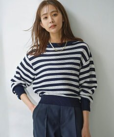 組曲 L 編地切替ドルマンプルオーバー ニット