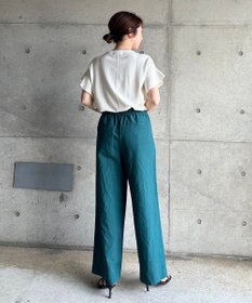 UNFILO L 【軽量/UVケア】ライトリネン ワイドパンツ