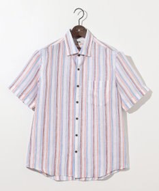 JOSEPH ABBOUD 【麻100％・軽い・涼しい】 モイスチャーリネンストライプシャツ