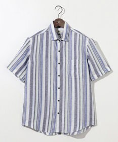 JOSEPH ABBOUD 【キングサイズ・麻100％・軽い・涼しい】 モイスチャーリネンストライプシャツ