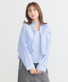 earth music&ecology Ｓｅｔ２点　ドロストショートシャツ＋キャミブラウス