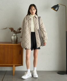 earth music&ecology ダブルステッチキルティングコート