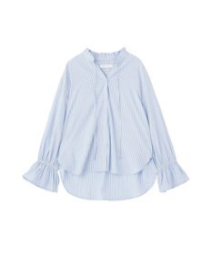 AMERICAN HOLIC スタンドフリルストライプスキッパーブラウス