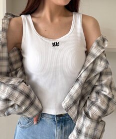 WEGO 【カップ付きインナー】グラフィックカップ付きリブタンク