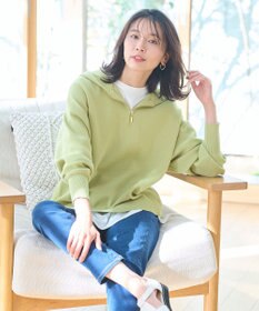 ANY 【洗濯機可】ハーフジップアップ ニットフーディ