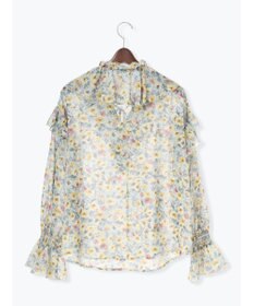 Te chichi フラワープリントフリルブラウス