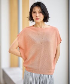 ANY 【洗濯機可/アンチピリング/UVカット】アクリルガーターフレンチスリーブニット