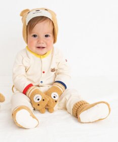 MIKI HOUSE HOT BISCUITS 【1-5歳】 くまのお顔 マシュマロニット ミトン