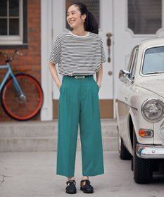 ANY 【洗濯機可能/ウエストゴム】美脚２タック ワイドパンツ