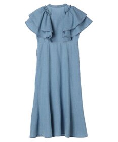 earth music&ecology ラッフル前開きデニムワンピース