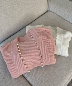 Feroux 【洗える】パール付き カーディガン