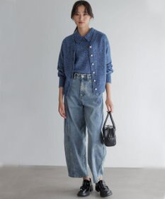 組曲 【加藤ローサさん着用 / 襟取り外し可】スパンコールヤーン 5分袖ニット