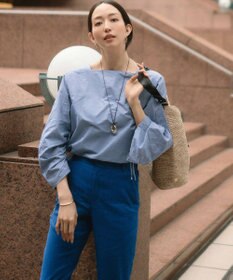 23区 【洗える】リネンレーヨンストレッチ テーパードパンツ