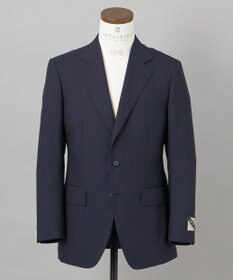GOTAIRIKU 【御幸毛織】Superio160 ウールモヘヤシルクカシミヤ　スーツ（ネイビーストライプ）