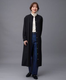 ANY 【洗濯機可能/ストレッチ】ウールライク前開きワンピース