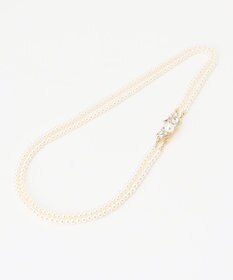 ANY 【ブローチ付】2連フェイクパール ネックレス