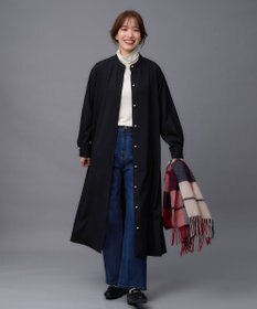 ANY 【洗濯機可能/ストレッチ】ウールライク前開きワンピース