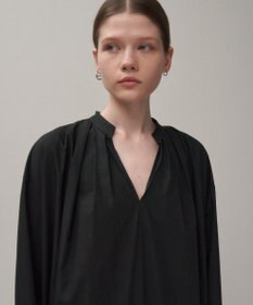 ATON NATURAL DYED COTTON LAWN | タックロングスリーブドレス