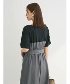 Green Parks 共ベルト付きビスチェ風ドッキングワンピース