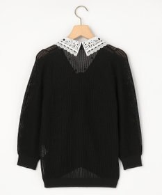 組曲 【先行予約・WEB限定】レーシーニット レース襟付き カーディガン