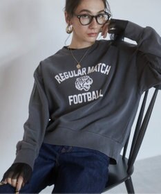 WEGO 【ANGIE VINTAGE】ピグメントカレッジロゴショートスウェット