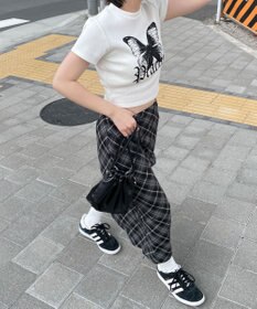 WEGO バタフライプリントリブT