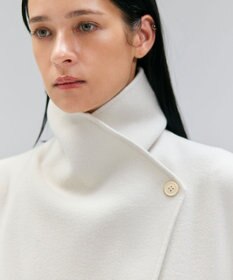 BEIGE， LEMOORE / ウールリバーフェイクレザーポケット付きコート