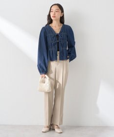 earth music&ecology デニムリボンシャツ