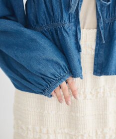 earth music&ecology デニムリボンシャツ